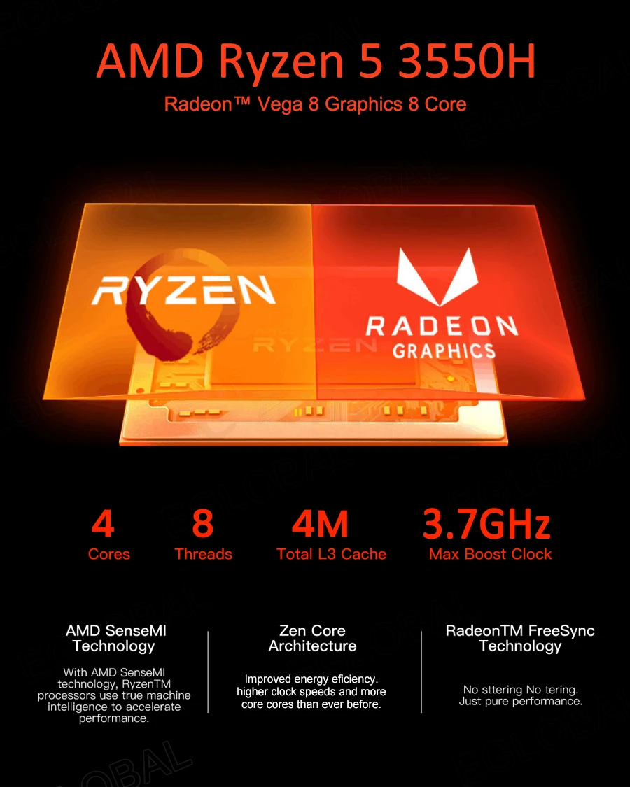 AMD Ryzen R5 3550H R7 2700U Pigiausia Mini PC Radeon Vega Grafika Žaidimų Kompiuterio 