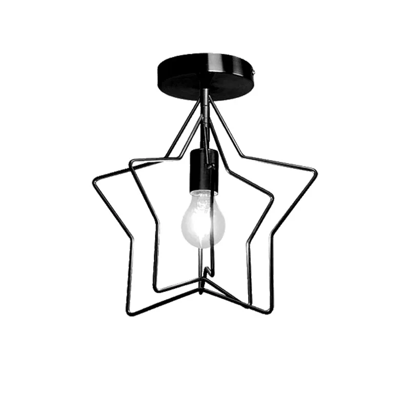 Nordic Star Pentagram Pasukti 3leaf LED Sieniniai šviestuvai Ratas E27 Kabinti Lempas Eilėje Restoranas, Vaikų kambario Dekoravimas
