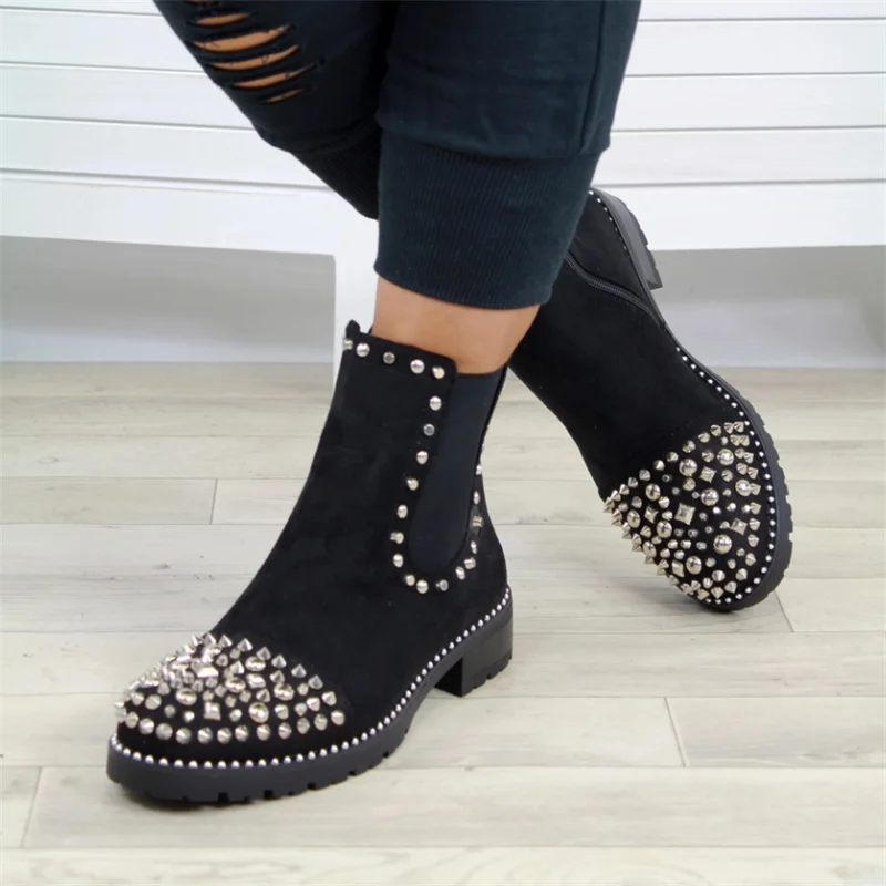 Batai moterims, nauji Batai užsienio prekybos kniedės moterų batai trumpi batai Nagų stora ir kieta didelis Mados Ponios Batai size35-43