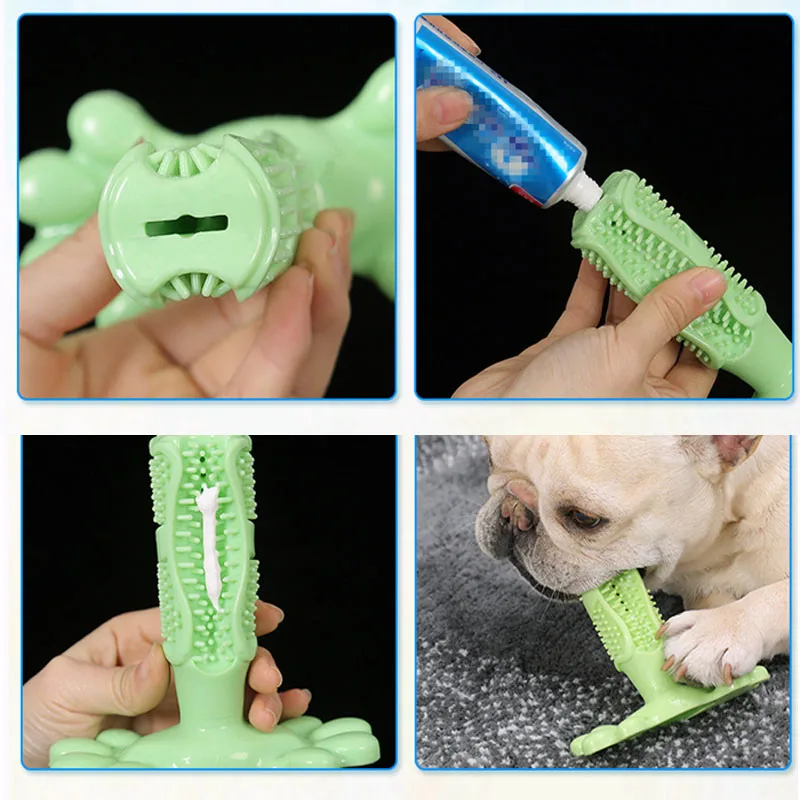 Šunelis dantų šepetėlį Cypimo Silikono Šuns dantų Šepetėlis Stick Dantų Valymo naminių Gyvūnėlių Kramtyti Žaislas Dantų Priežiūros Produktai Jorkšyro Terjeras