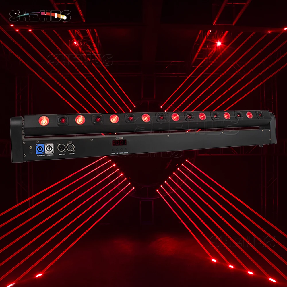 SHEHS 8x500mW Raudona Juda Galvos Lazerio Šviesa + 8x9W RGB Šviesos Spindulį Su valdikliu geras DJ Disco Scenos poveikis nemokamas pristatymas