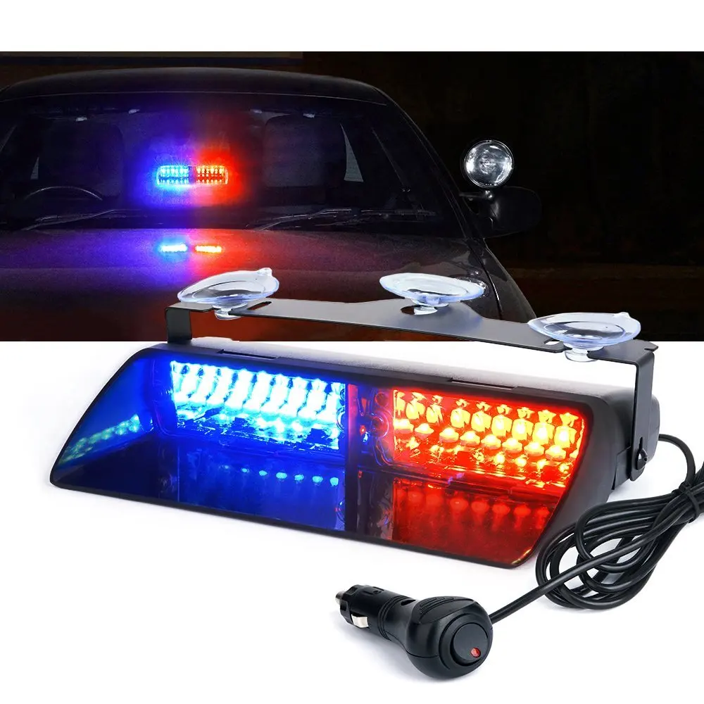 12V LED 16 S2 Viper Signalas Automobilių, Sunkvežimių Stiklų Blykstės šviesa Policijos LED Mirksi avarinis Šviesos Dieną Veikia Flash lempa