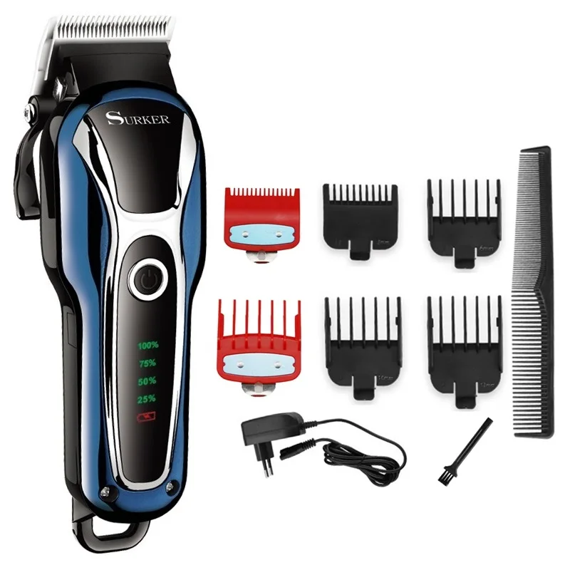 Skaitmeninis displėjus, profesionali plaukų clipper įkraunamas elektrinis plaukų žoliapjovės vyrų plaukų cutter pjovimo staklės, mažesne nei rinkos verte 100-240v