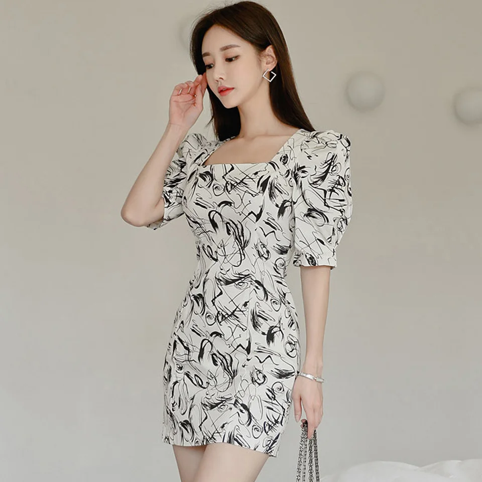 Mados Modelis Office Suknelė 2020 Metų Vasaros Korėjos Versija Paprasta Aikštėje Apykaklės Sluoksniuotos Pusė Rankovės Elegantiškas Šalis Suknelė Moterims