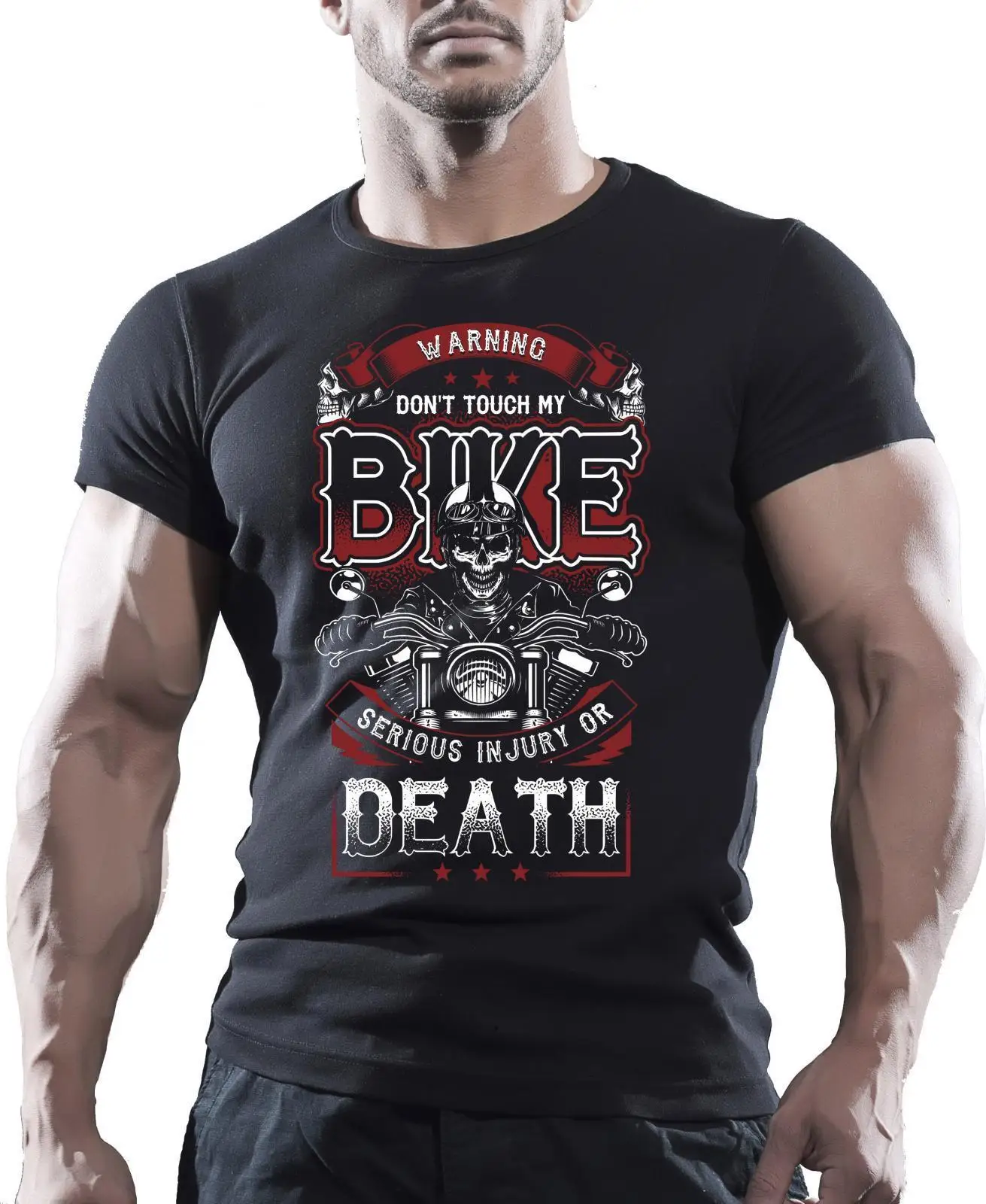 2019 Naują Atvykimo Vyrų Mados Įspėjimo Dont Touch Biker - Vyrai Motociklą T-Shirt Dviratininkas Amerikos Motociklų Dviratininkas Print T Shirts