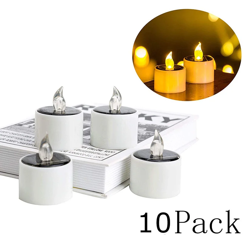 10Pack Saulės Arbata Žibintai, Žvakės Šviesos, atsparus Vandeniui Didžiosios Malda Šviesos Sodas, Kieme Keliu, Balkonas Vestuves