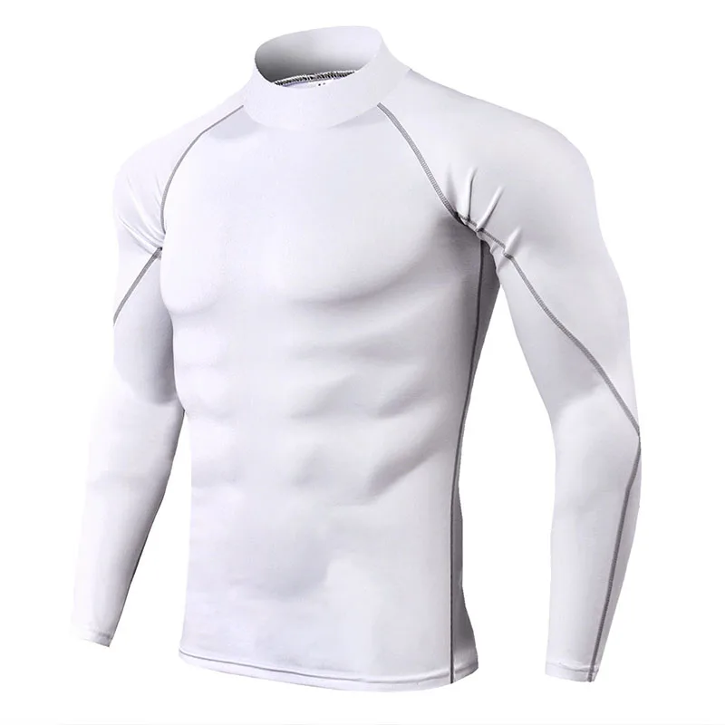 Šilumos apatiniai vyrams aukštos apykaklės camiseta termica sporto termo marškinėliai greitai sausą suspaustą apatiniai drabužiai vyrams bielizna
