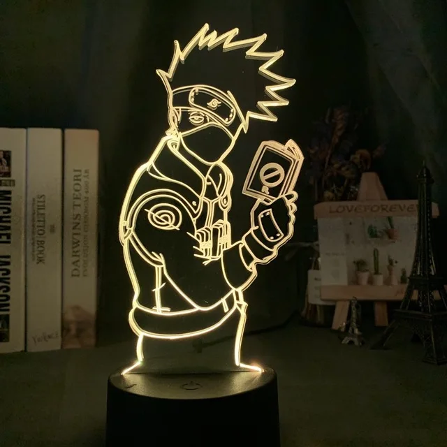 Anime Hatake Kakashi 3D Naktį Šviesos Lempos, LED naktinė lempa Veiksmų Skaičius, 7 Spalvų Touch Stalo Dekoras