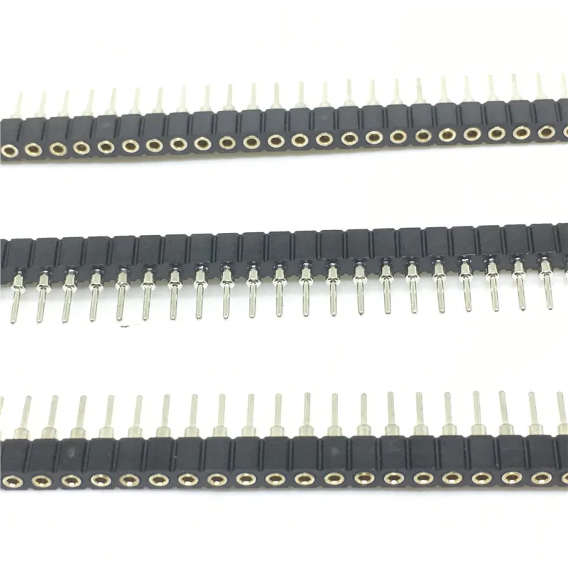 5vnt 1x40P Vienos Eilės 40 Pin 2.0 mm Apvalus Moterų Pin Header auksą, padengtą naudojami SIP 1x40 Pin IC Lizdas, 3.0 Amperų