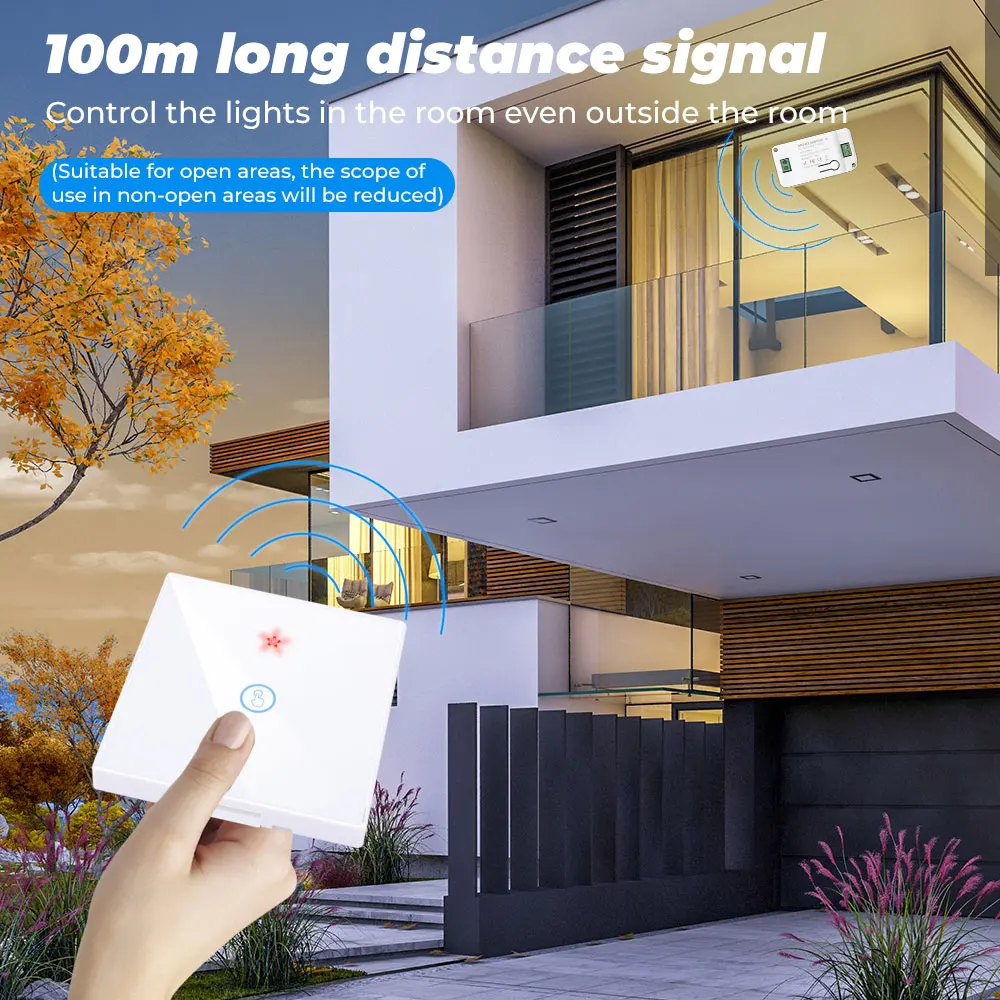 SMATRUL Tuya Smart APP WiFi Touch Sienos Jungiklis, Šviesos Belaidžio RD ryšio 433Mhz 
