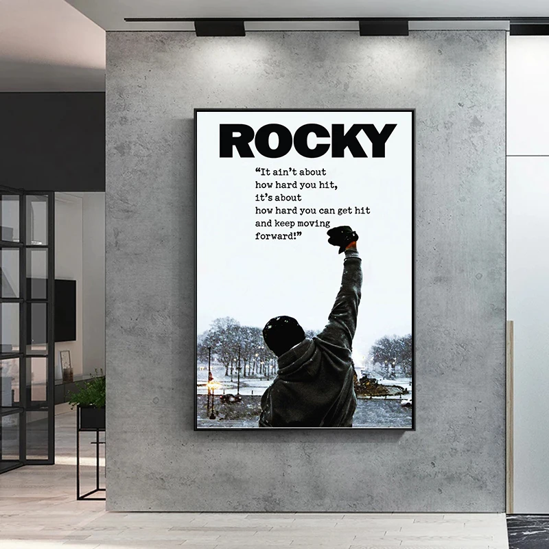 Rocky Balboa Bokso Kultūrizmo Drobės Tapybos Plakatai ir Spausdina Sienos Meno Motyvacijos Nuotraukos Kambarį Dekoro Cuadros
