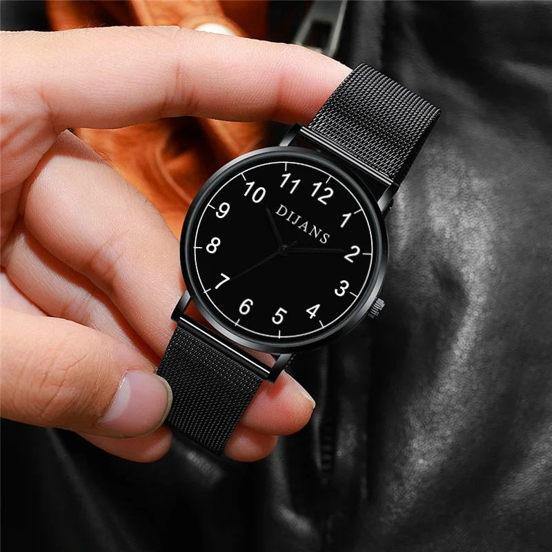 Minimalistinė Mados Vyrai Laikrodžiai-Ultra plonas Nerūdijančio Plieno Tinklelio Juostos Kvarco Žiūrėti Paprastų Vyrų, Verslo Atsitiktinis Laikrodis Reloj Hombre