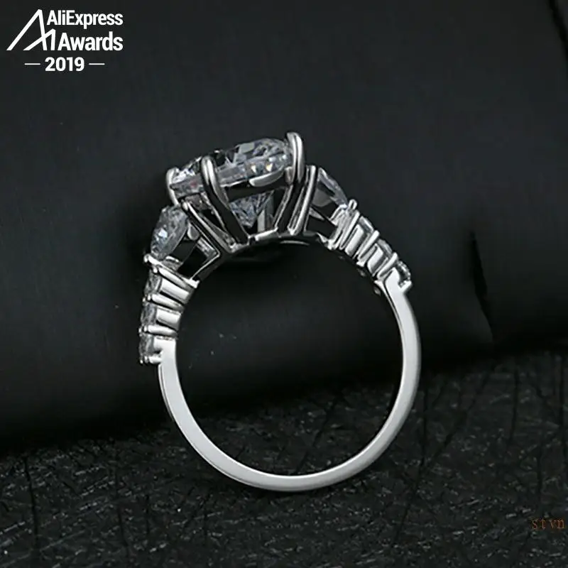 10*12mm S925 Fine Jewelry sterlingas sidabro žiedas Laboratorijoje sukurta deimantų Karatais 4Cs vestuvių pasiūlymas svajonė