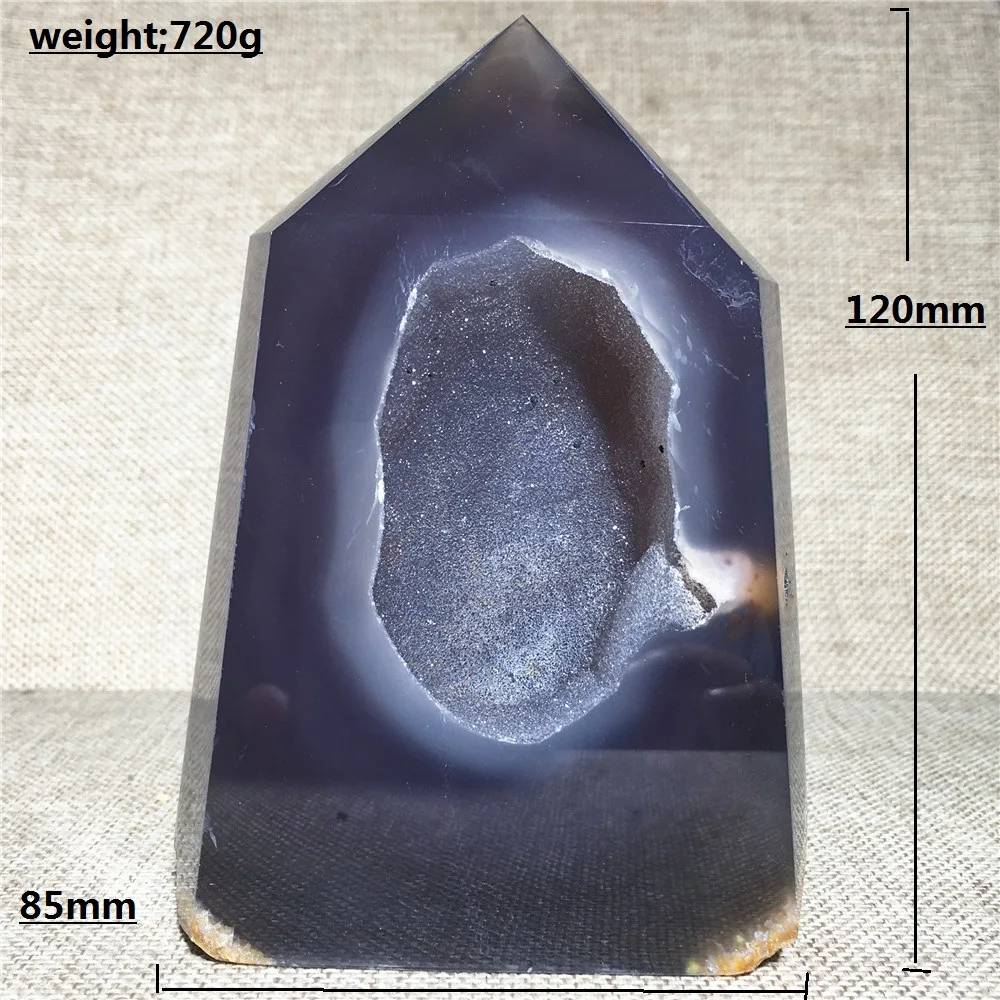 Natūralus Agatas geode kvarco kristalo pavyzdys Namo, buto apdailos akmuo Reiki healing lazdelė bokštas