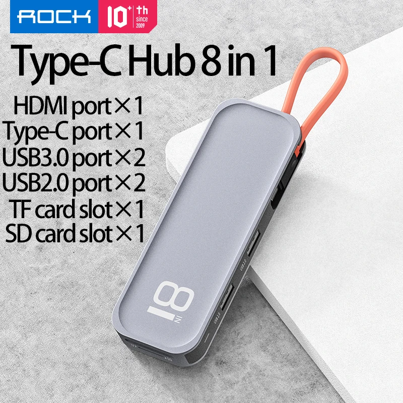 ROKO USB C Hub HDMI Su PD Power Adapter Macbook Nešiojamas C Tipo Docking Station Telefono USB Skirstytuvo 4K Išėjimo Kortelių Skaitytuvas