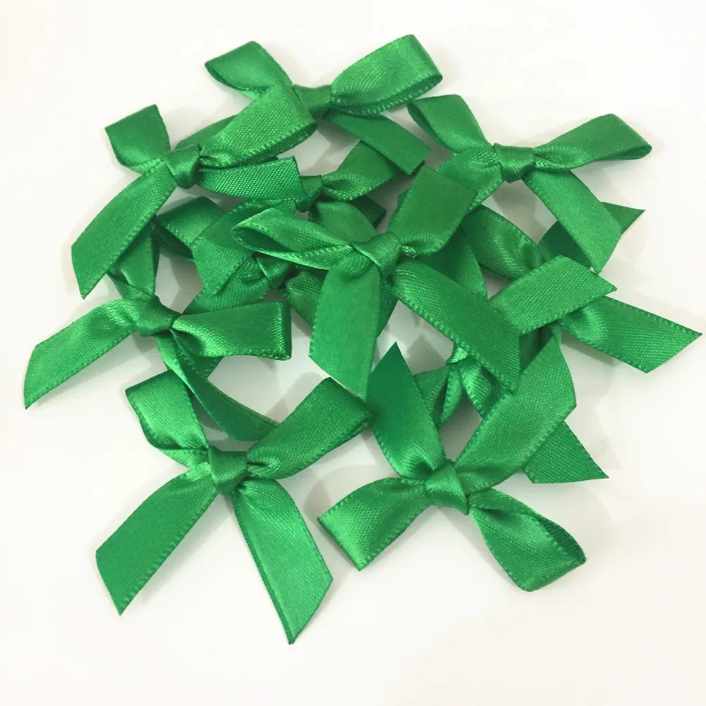 100vnt Tamsiai Žalios spalvos Satino Kaspinu Lankai Dekoratyvinis Uodega Laivapriekio Lėlės Plaukų Aksesuarai Vestuvių Kviečia Cardmaking Puošmenų