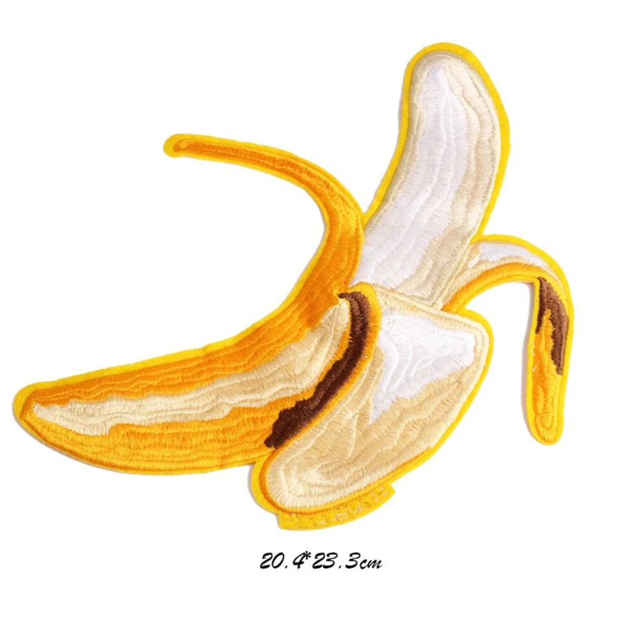 1 Gabalas Didelis Bananų Pleistras Ypatingas Butas Siuvinėtos Aplikacijos Siūti Lopai Drabužis, Rūbai Suknelė Didelio Dydžio Aplikacijos Lopai
