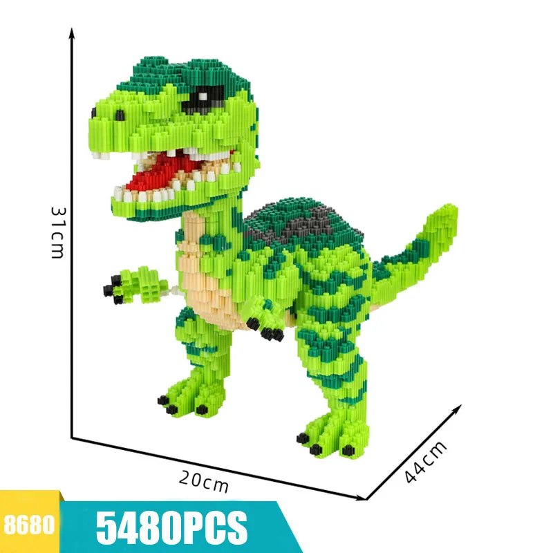 16089 Nr. Lepining Mini Blokai Žalias Dinozauras, Odinas, Tyrannosaurus Modelis Juros Periodo Parkas Pav Žaislai Vaikams Dovanos