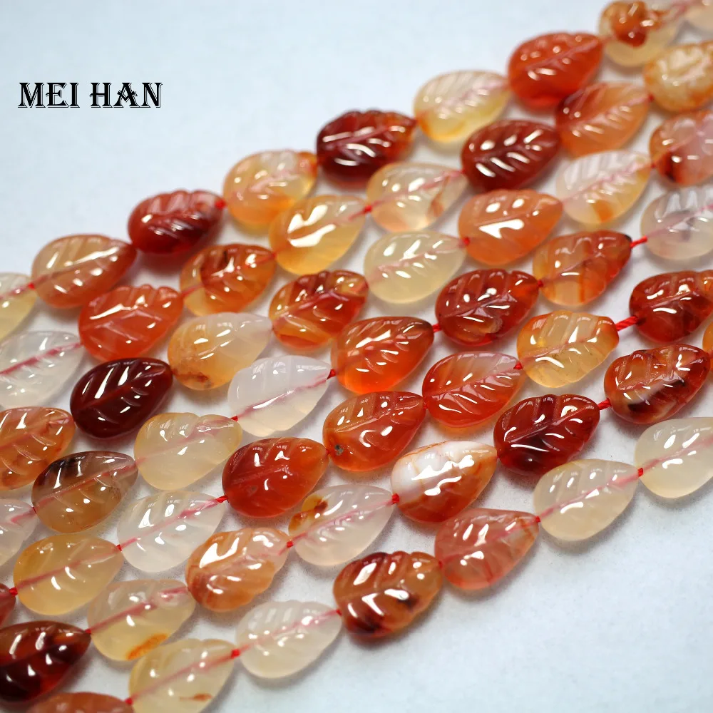 Meihan (1strand/set) natūralus raudonasis chalcedony 10*kaip 14mm lapų raižyti karoliukai papuošalai priėmimo dizaino ar dovanų didmeninės