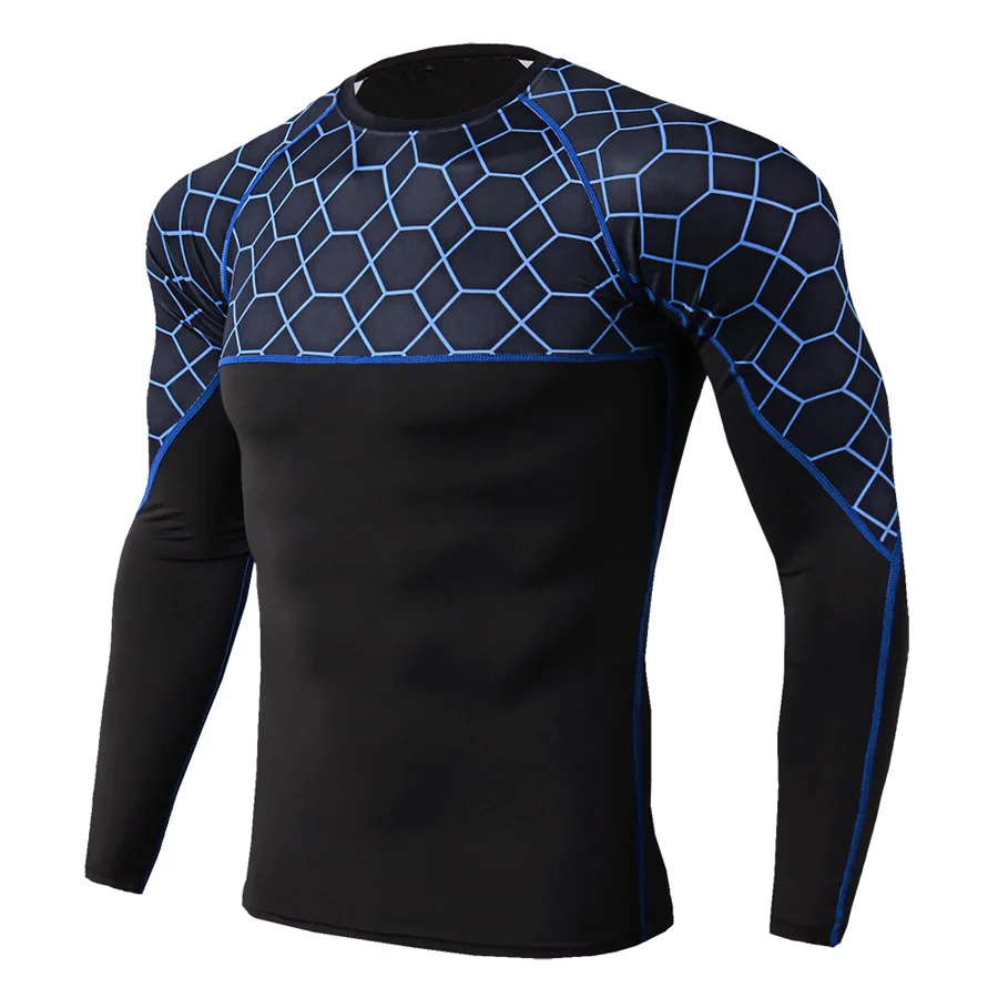 Vyriški suspaudimo antblauzdžiai greitai-džiovinimo marškinėliai ilgomis rankovėmis antblauzdžiai tiktų vyrų šilumos underweat žiemos sporto kostiumas