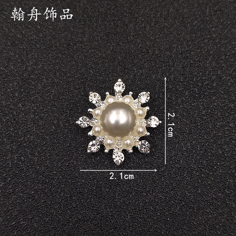 50PCS 21mm Aukso spalvos Lydinio Medžiagos Kristalų, Perlų Gėlių Žavesio Gėlių Pakabukas Vestuvių Galvos 