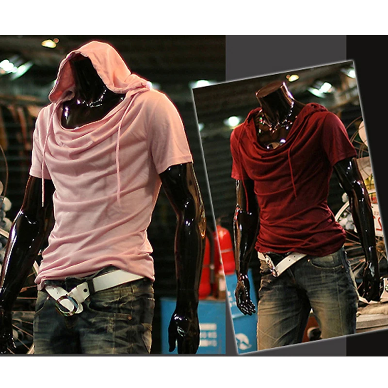 IceLion 2021 m. Vasaros Stos Apykaklės Marškinėliai Vyrams Mados Gobtuvu marškinėliai Hip-Hop Streetwear vyriški trumpomis Rankovėmis Kietas Fitneso Marškinėlius