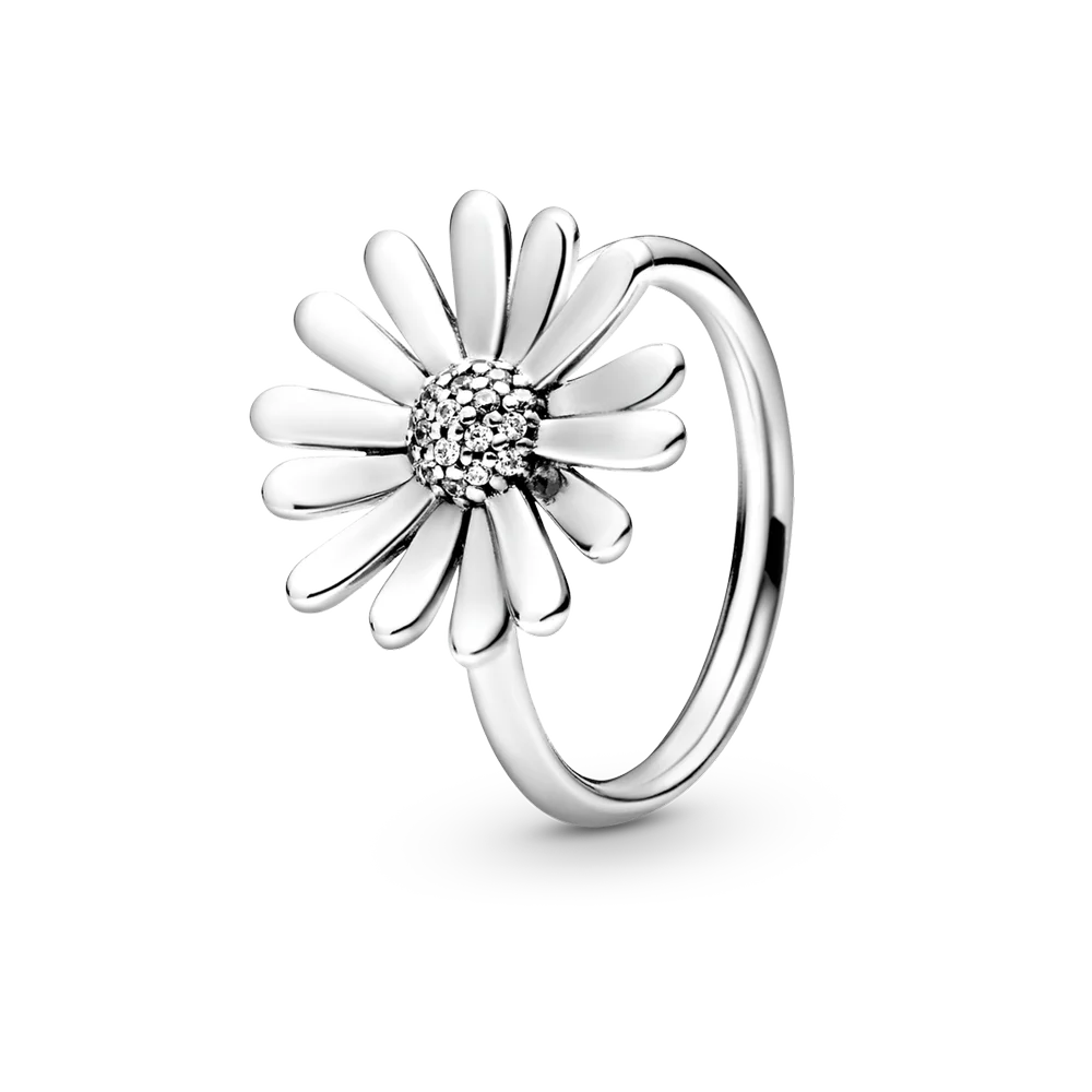 925 Sterlingas Sidabro ramunės žiedas Blizga Cirkonis žiedas Sidabro moterų mados juvelyrikos Pora vestuvių žiedas dovana