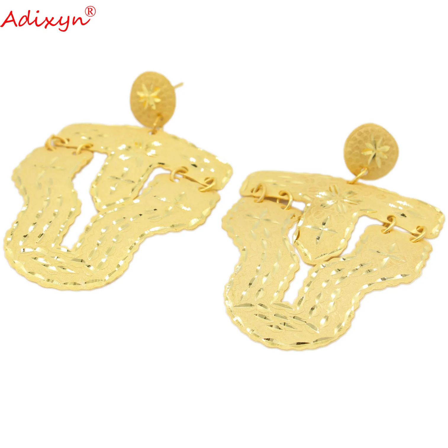 Adixyn 24k Aukso Spalvos auskarai moterims Dubajus Papuošalai Etiopijos Afrikos Nuotakos Vestuvių Derliaus Dovanos N01067