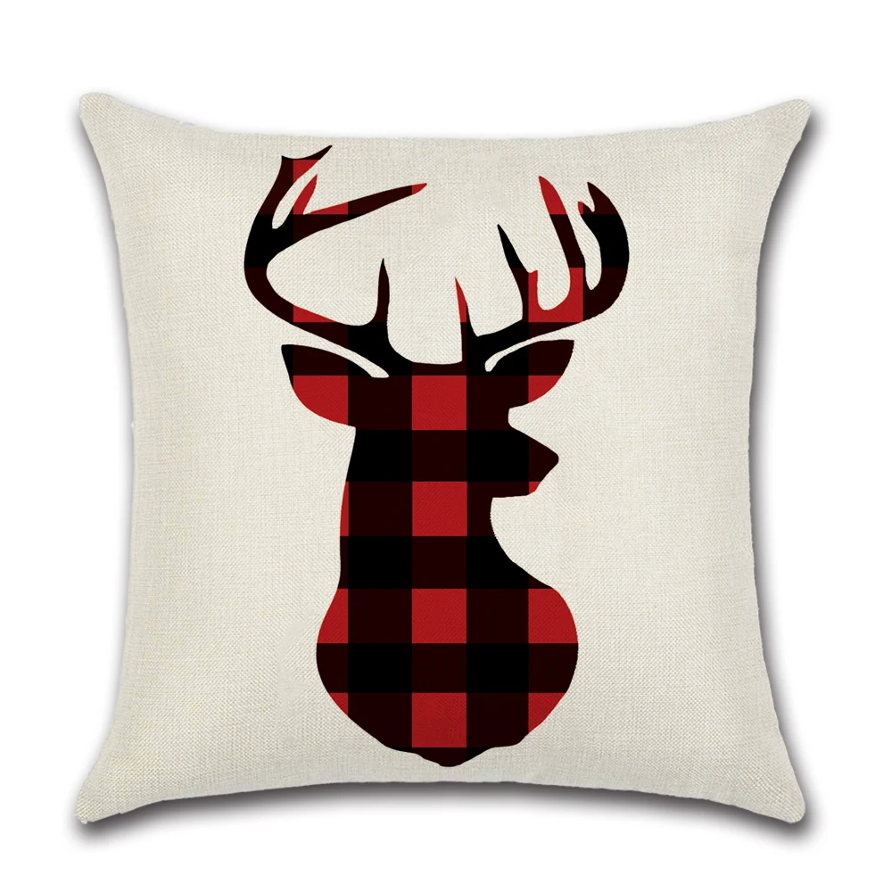 Kalėdų pagalvėlė padengti 45*45 Užvalkalas sofos pagalvėlių Pagalvių užvalkalai Medvilniniai Skalbiniai Raudonas pledas pagalvių užvalkalus Namų Dekoro