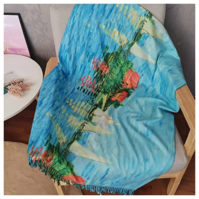 Šalikas Mados Moterų Pashmina Gėlių Modelio Aliejaus Tapybai Skaitmeninis Spausdinimas kutas skara ir antklodės