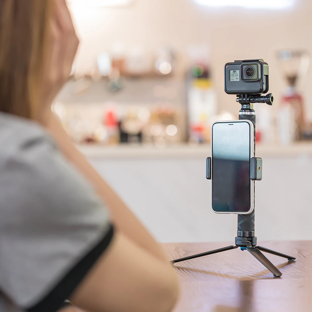 TELESIN Ultralight Anglies Pluošto Selfie Klijuoti su Trikojo GoPro Hero/DJI OSMO Veiksmų/Insta360/AKASO Veiksmų Fotoaparato Priedai
