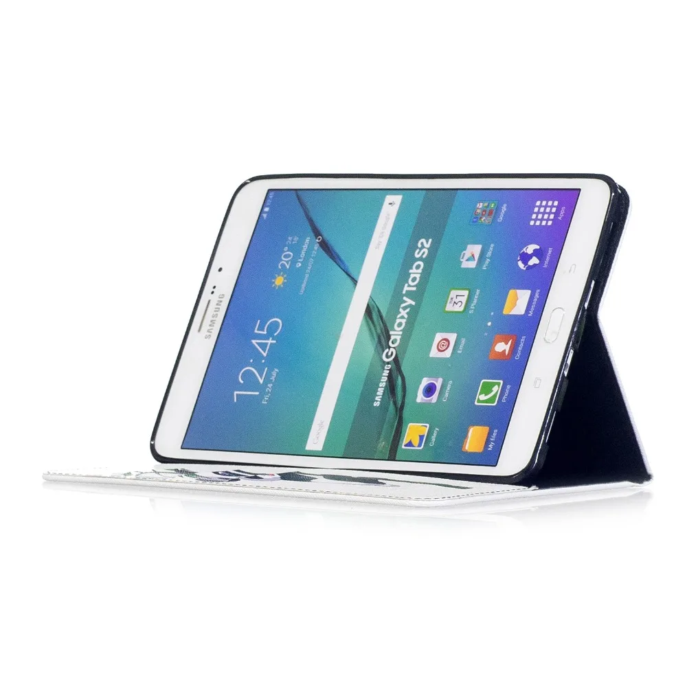 Naujas Mados spausdinti mielas panda & pelėda odinis dėklas, skirtas Samsung Galaxy Tab S2 8.0 T710 T713 T715 T719 stovėti piniginės minkštas viršelis atveju