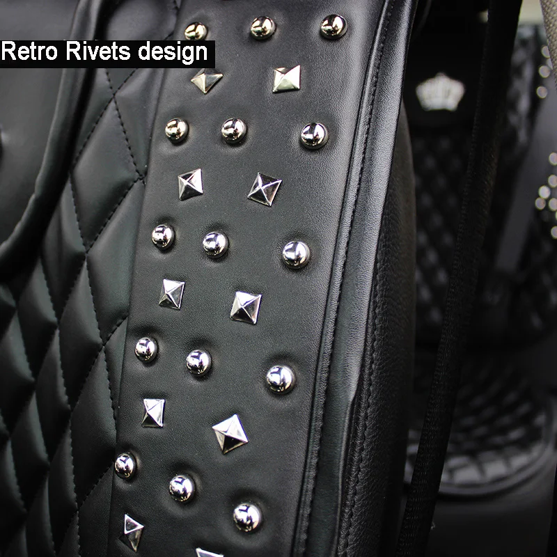 Oda Automobilių Sėdynės Padengti Crystal Crown Kniedės Auto Sėdynės Pagalvėlės, Interjero Priedai Universalus Dydis Priekinės Sėdynės Apima Automobilio Stiliaus