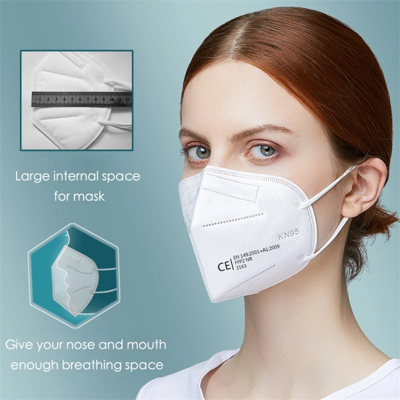 CE Respiratorius FFP2 Daugkartinio naudojimo KN95 Veido Kaukės Saugos 95% Filtravimo Dulkių Dalelių Taršos Apsauginis Nagų Kaukė PM009