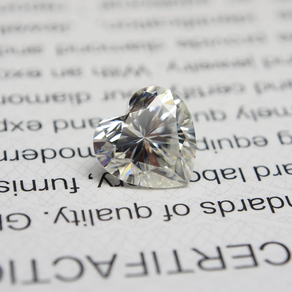 11*11mm 5 cts D Širdies formos Laboratorijoje auginami Moissanite Akmuo Prarasti Moissanite Deimantų žiedas Vestuvinis Žiedas