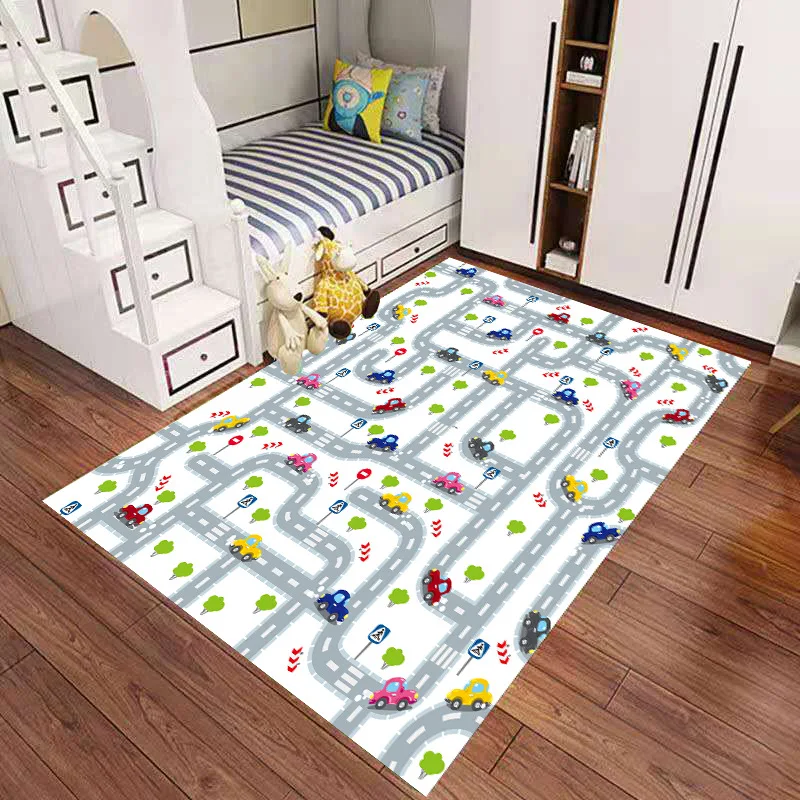 3D Vaikų animacinių filmų kilimų skaitmeninės kelių mat žaidimas kilimų nuskaitymo kilimėlis Vaikų kambario plotas pledai salonas minkštas namų puošybai užsakymą