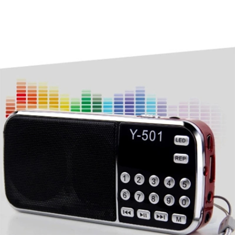 AM05-Y-501 Skaitmeninis Nešiojamų o LCD Skaitmeninis FM Radijo Garsiakalbis, USB, Mp3 Muzikos Grotuvas