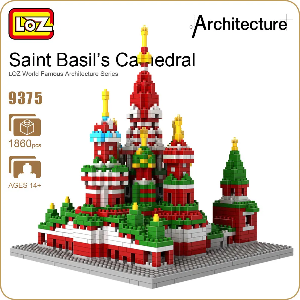 LOZ Deimantų Blokai Architektūros Žaislas Statybinės Plytos Miesto Sen Vasilijus ' s Cathedral, Plastiko Surinkimas Žaislai Pomėgiai Švietimo 9375