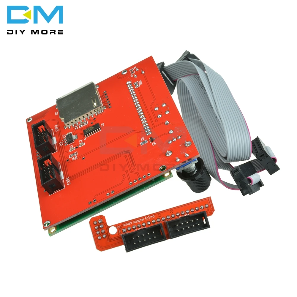 Diymore 12864 LCD Grafinis Smart Ekranas Valdiklis Skydelis Juoda Ekrano Modulis arduino 3D Spausdintuvas RAMPOS su Adapteris ir Kabelis