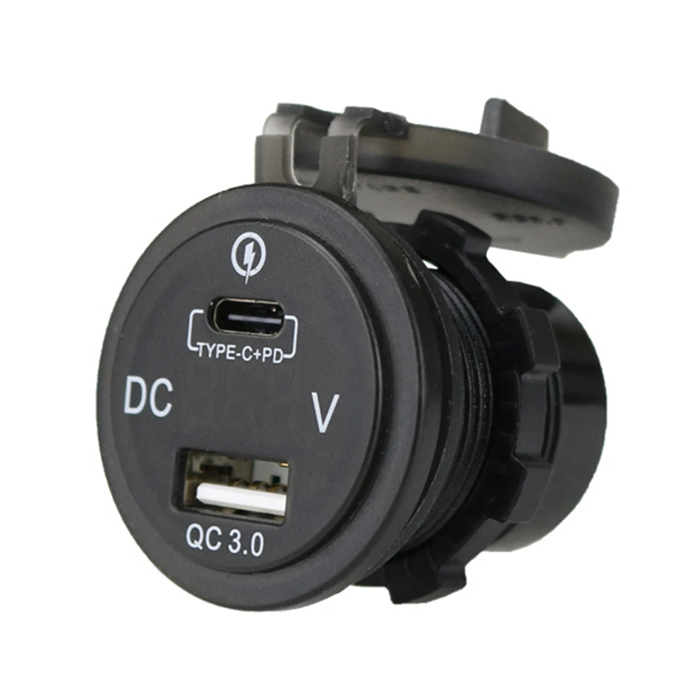 USB Automobilinis Kroviklis 12V 24V, Tipas C PD QC 3.0 USB Įkroviklis LED Voltmeter Maitinimo Adapteris išmanųjį Telefoną, Planšetinį kompiuterį Valtis Motociklas