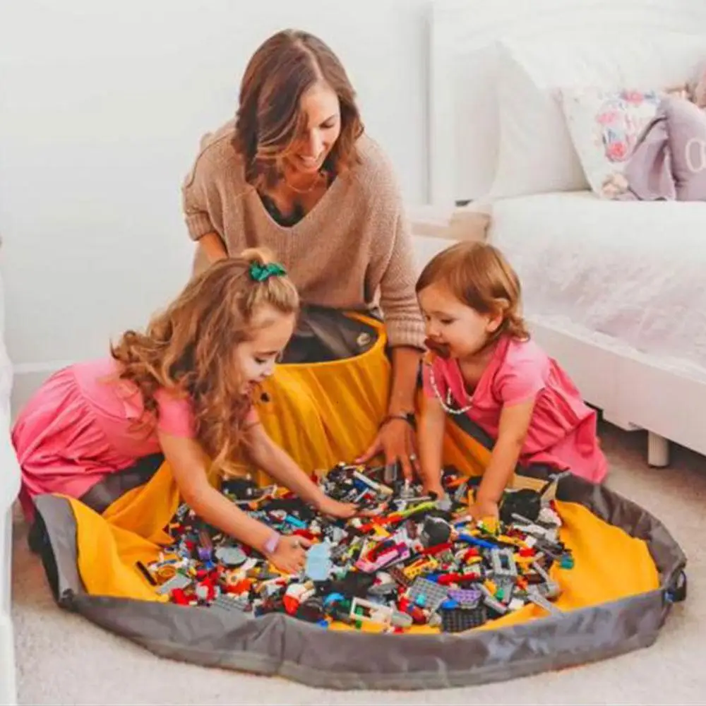 Nešiojamų Vaikams Žaislų Saugojimo Krepšys Raišteliu Žaisti Kilimėlis Lego Žaislai SlideAway sutvarkymo Ir Saugojimo Konteinerio Maišelyje Organizatorius Dėklas