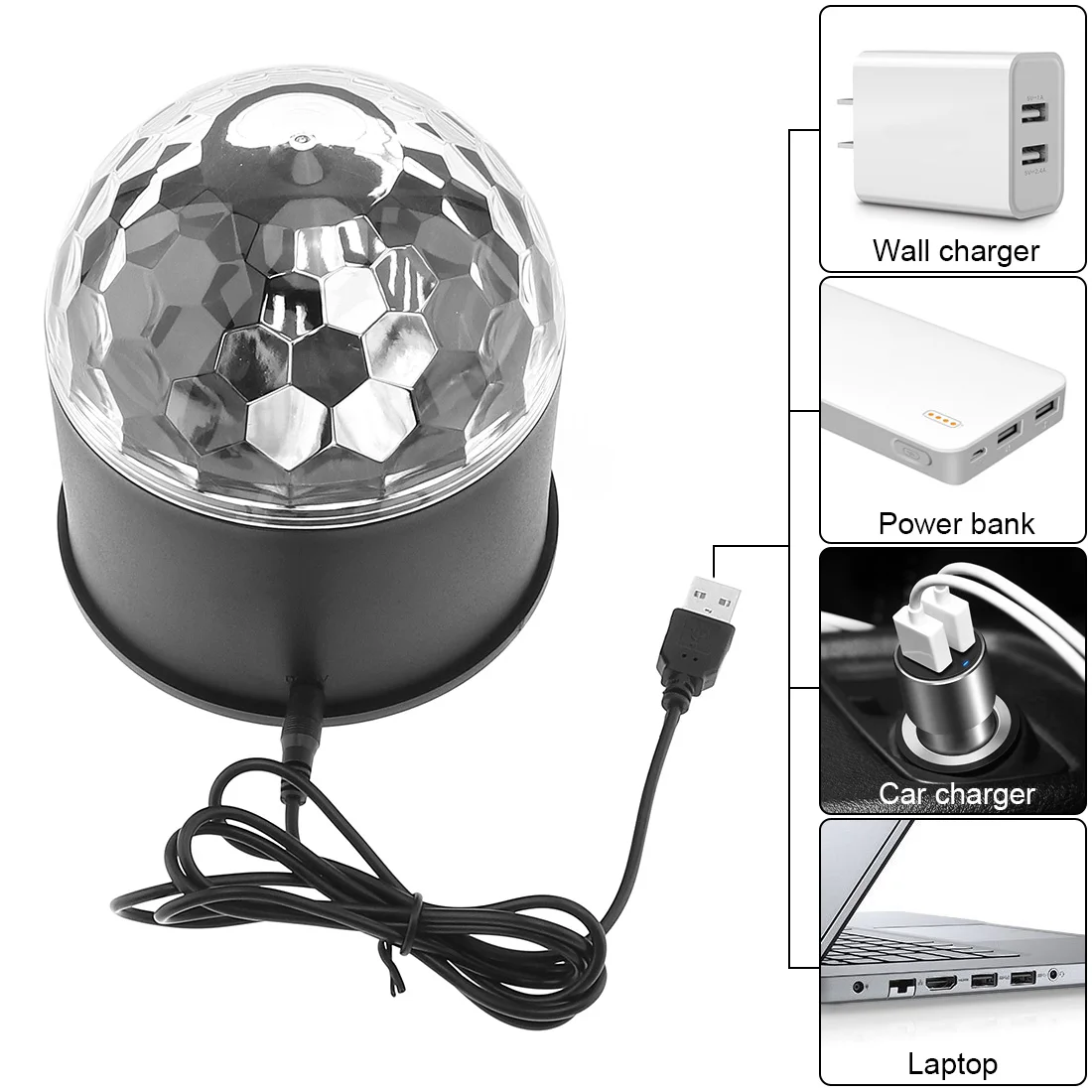 9 Spalvų USB LED Magija Kamuolys Projektorius Scenos Šviesos Strobe Klubas Poveikis Žibintai su Garso Kontrolės KTV / Šalis / Diskoteka