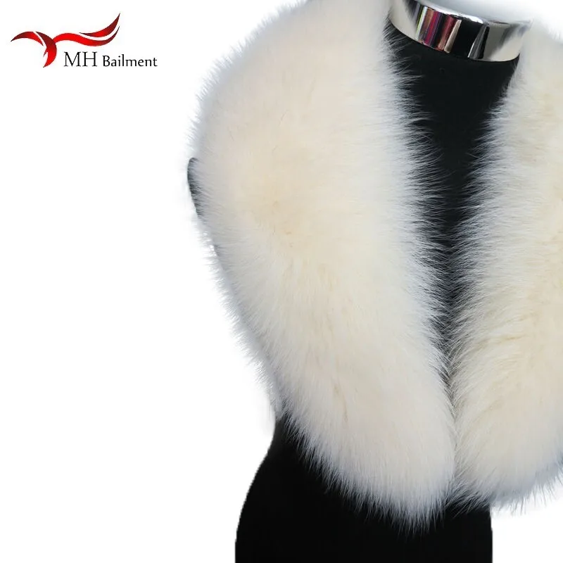 Geriausia pardavimo moterims lapės kailio apykaklė mada dėvėti šiltas šalikas žiemos nauji didelio dydžio smėlio spalvos skara palto, striukės kombinezonai su antkrūtiniais tikro kailio šalikas