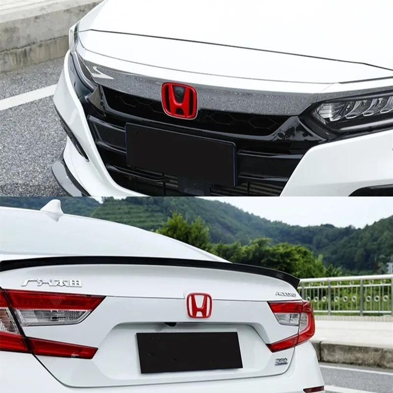 1PC ABS Anglies Pluošto, Automobilių Galinis Kamieno Ženklelis Priekinės Grotelės Emblema Vairas Lipdukas Honda Logo Crider Envix Auto Apdaila