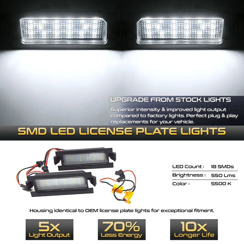 2vnt Klaidų, 18 SMD LED Skaičius Licenciją Plokštelės Šviesos Hyundai Elantra GT Akcentas I30 