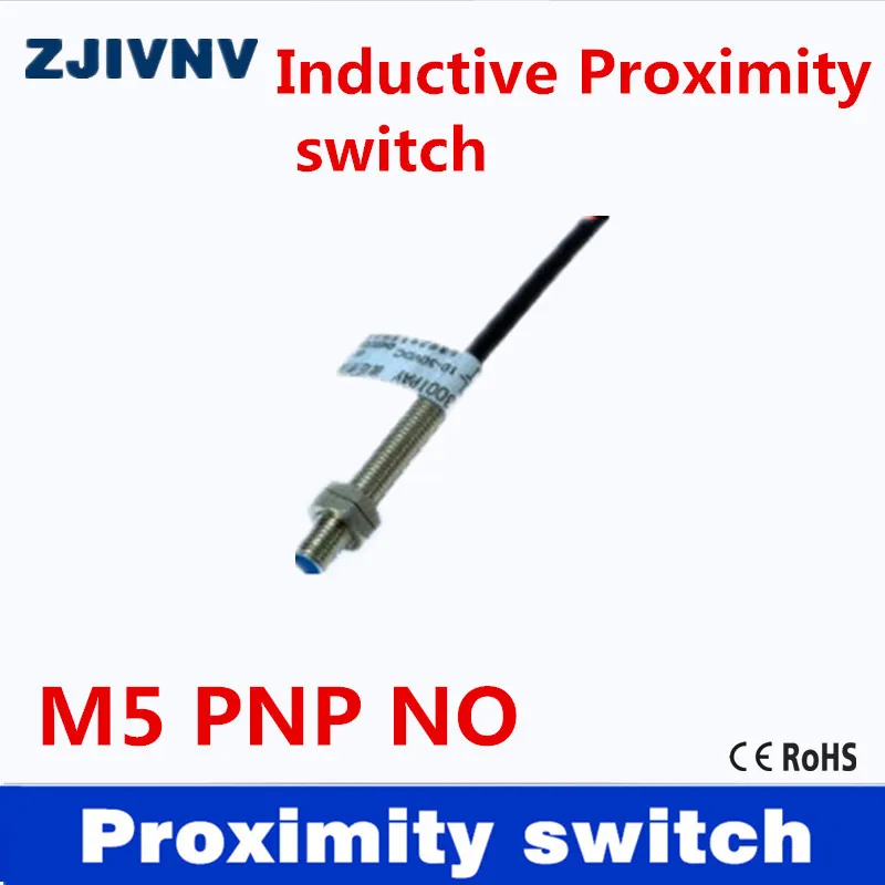 Geriausios kokybės IP67 DC 3 laidai, PNP NO indukcinis artumo jungiklis ,aptikti distance1mm, Dia 5mm CE patvirtinimo