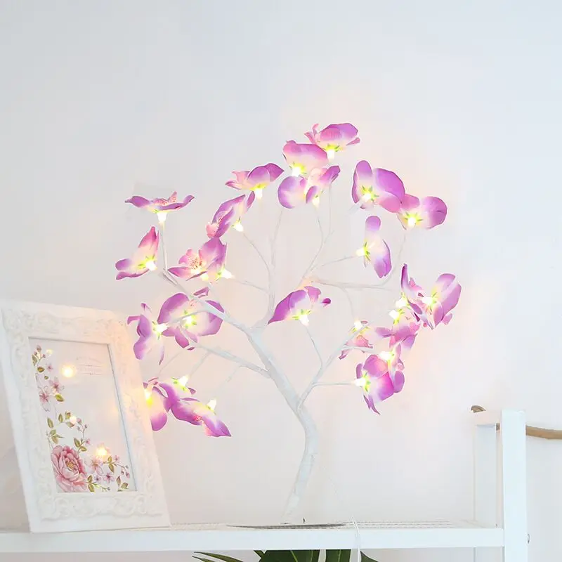 60cm LED Modeliavimas Orchidėja Filialas Šviesos 24 Lemputes Medžio naktį Šviesos Lentelė, Šviesos Namuose Kalėdų Vakarėlį, Vestuves Lauke/Patalpose