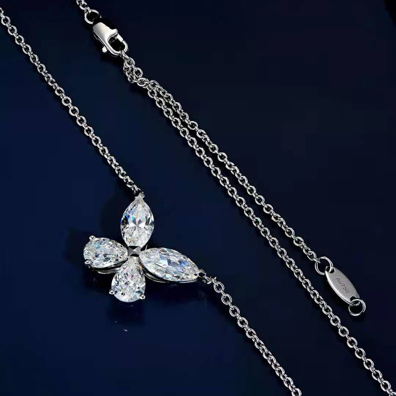 OEVAS 925 Sterlingas Sidabro yra didelių Anglies, Deimantų Pakabukas Drugelis Moterų Putojantis Vestuvių Dalyvavimo šalies Fine Jewelry