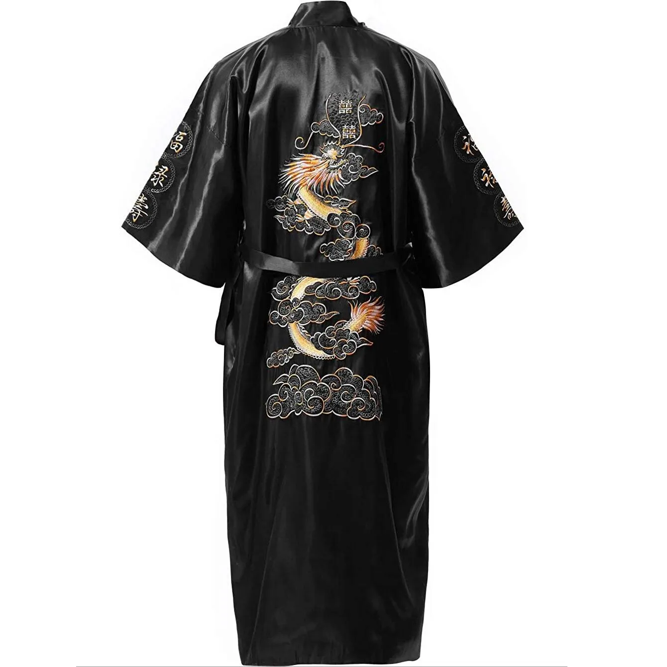 Plius Dydis XXXL Mėlyna Kinijos Moterims Šilkiniai Satino Chalatas, Naujovė Siuvinėjimo Dragon Kimono Yukata Vonia Suknelė Sleepwear Pižamą A138