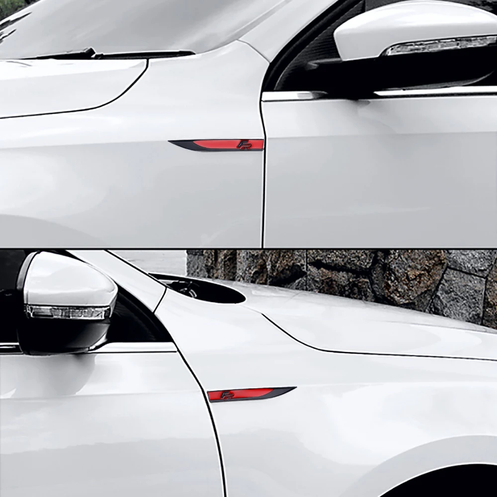 Automobilio Stilius 2vnt 3D Metalo FR Logotipas Ženklelis Sparno Šoninių Automobilio Lipdukas, skirtas Seat Leon FR Ibiza Cupra Altea Exeo AUDI BMW
